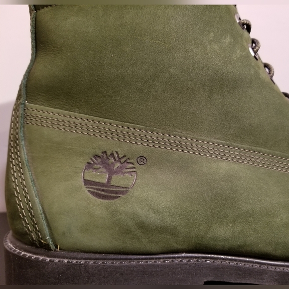 TIMBERLAND THROW BACK GREEN SUEDE BOOTS WINTER FALL DR MARTENS CAT LEATHER VTG - Picture 6 of 8